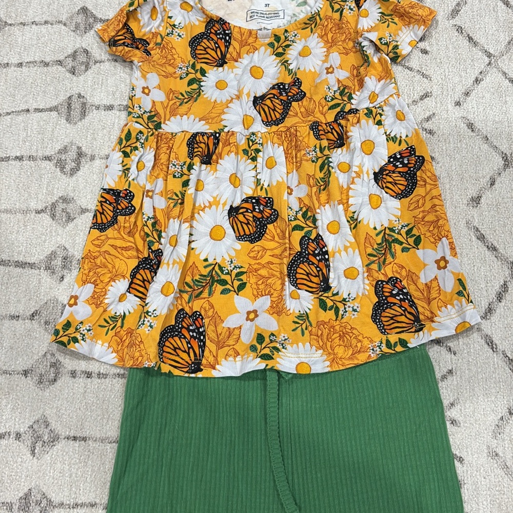 Bums & Roses Bamboo Peplum Top & Shorts set
